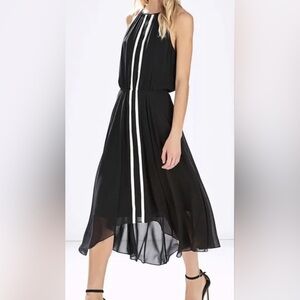 Parker Black and White/Cream High and Low Dress - Size L